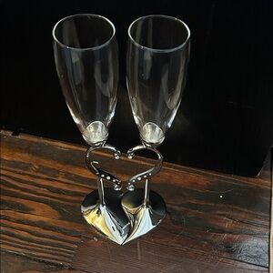 Elegant Silver Champagne Flutes
